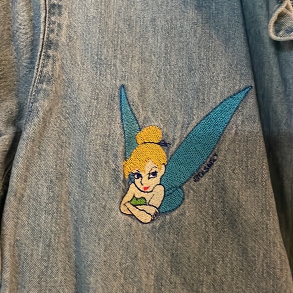 Classic Elements Tinker Bell Patch Denim Button Down Long Sleeve Top - Picture 2 of 4
